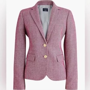 NWT J.Crew Herringbone Wool Blend Schoolboy Blazer Burgundy Sz 10 Sold Out Evryw